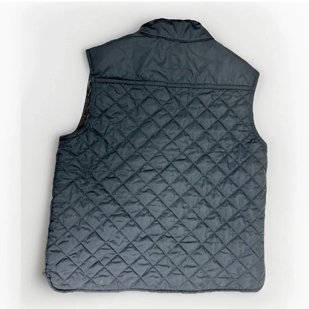 J Crew Crewcuts Sz L Kids Navy Blue Quilted Puffer Vest Zip Up